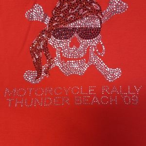 Womans Short Sleeve Thunder Beach Motorcycle Rally